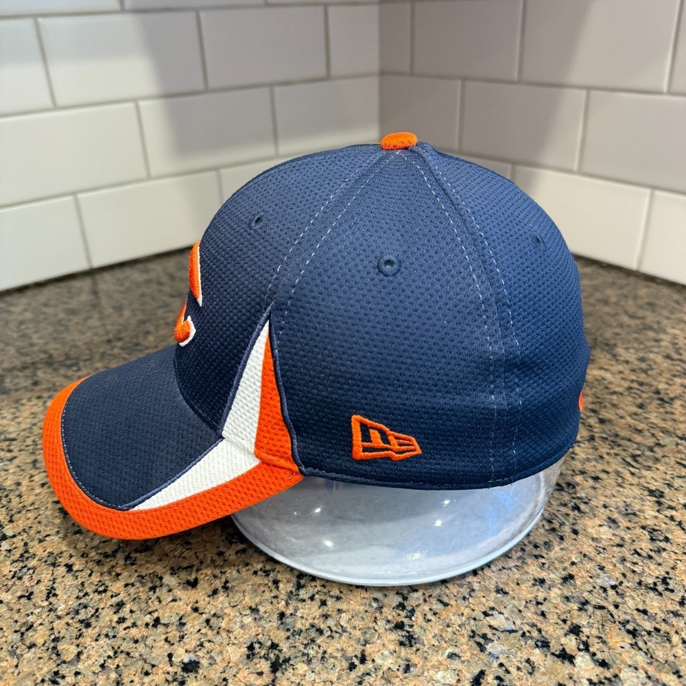 Chicago Bears New Era 39THIRTY Stretch Fit Hat Cap small/medium Blue Orange NFL - Picture 2 of 8